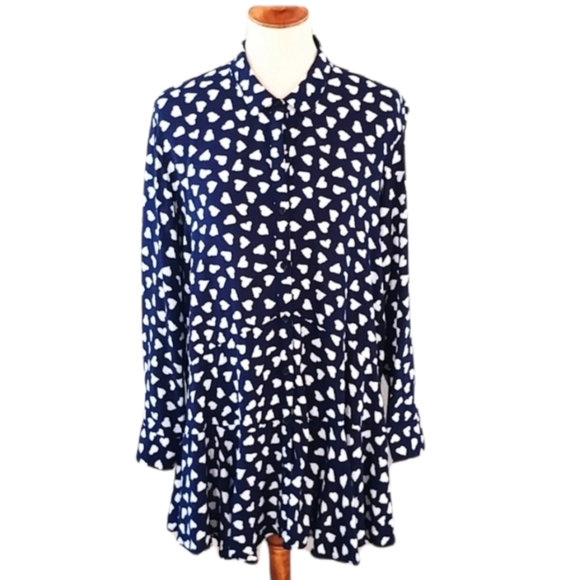 Anthropologie 11.1.TYLHO Heart Print Tunic Top M - Picture 3 of 8